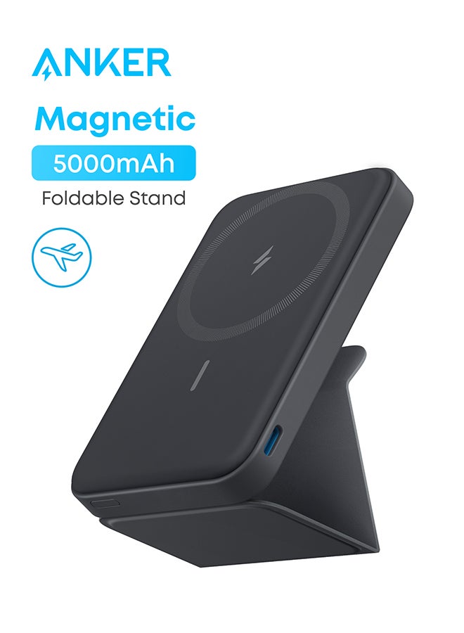 Power Bank, 622 Magnetic Battery (MagGo), 5000mAh Foldable Magnetic Wireless Portable Charger and USB-C for iPhone 16/16 Plus/16 Pro/16 Pro Max, iPhone 15/14/13 Series